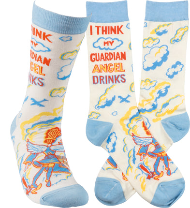 Primitives by Kathy Socks - I Think My Guardian Angel Drinks