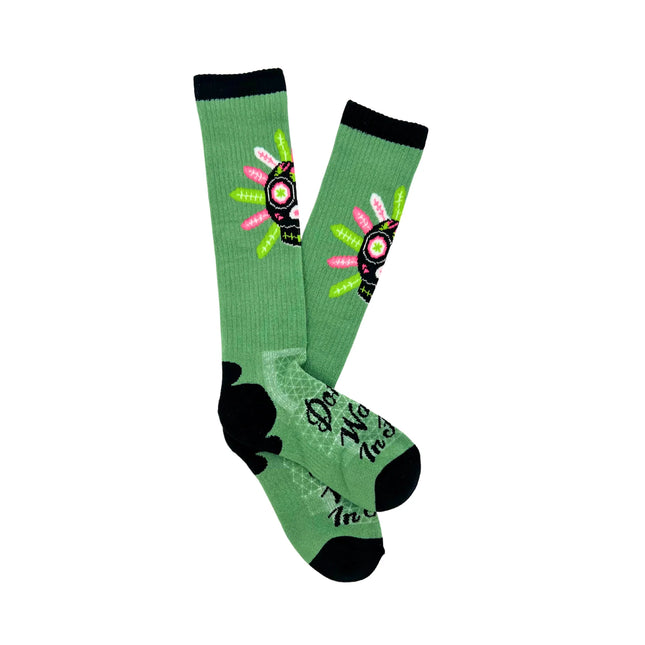 Lucky Chuck Don’t Walk in Fear Sage Performance Boot Socks