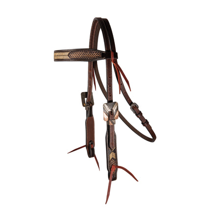 PC Headstall Chocolate Arrowhead Browband