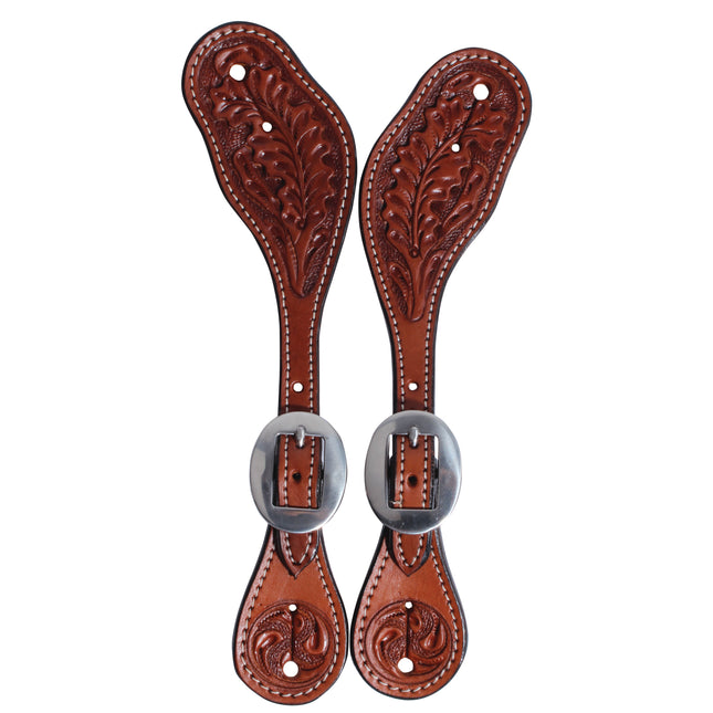 PC Spur Straps Oak Tooled Women's/Youth