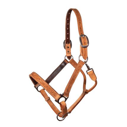 Leather Halter Floral Roughout