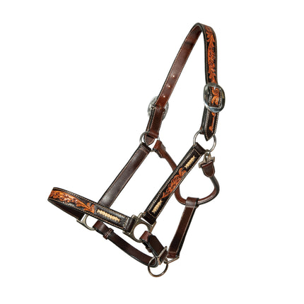 PC Leather Halter Heritage Rawhide Braid