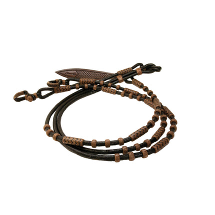 PC Rawhide Romal Rein Black w/ Chocolate