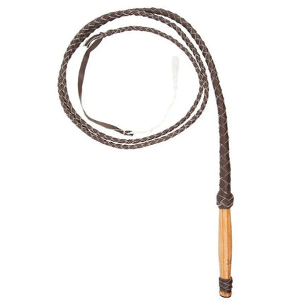 6-Foot Black Bull Whip - Gothic Ringmaster Style For Western Cowboy Costume, LARP, Rodeo