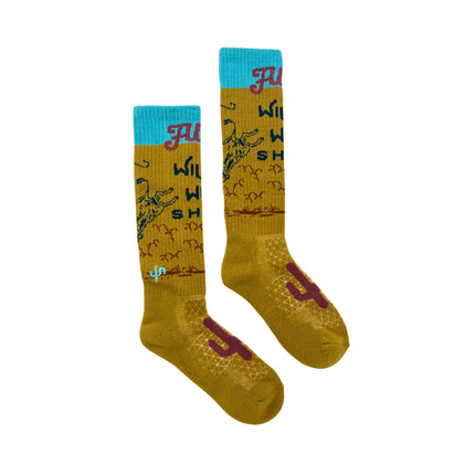 Lucky Chuck Cactus Alley - Wild West Show Tan Performance Boot Socks