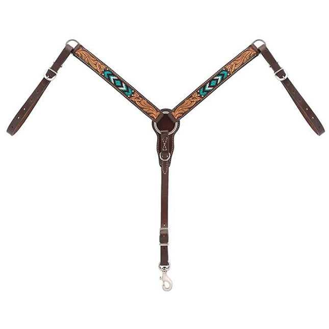 Weaver Breastcollar Turquoise Cross Beaded Pony