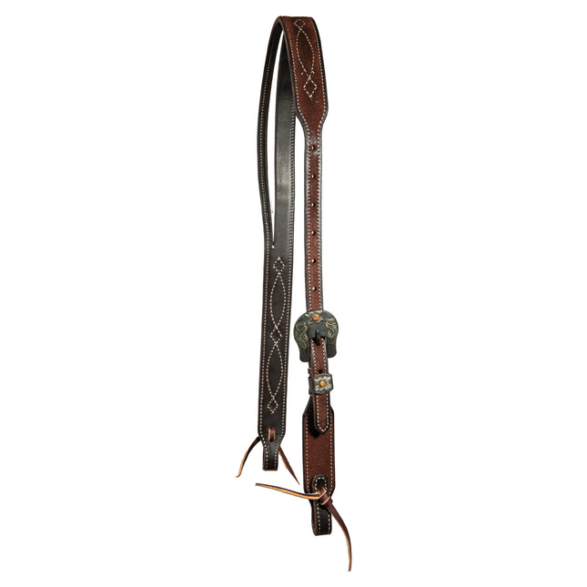 PC Gunslinger Slit Ear  Headstall 5/8" Chocolate Roughout