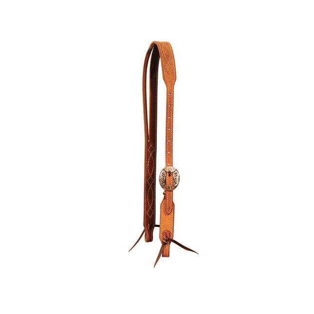 PC Gunslinger Slit Ear  Headstall 5/8" Natural Roughout