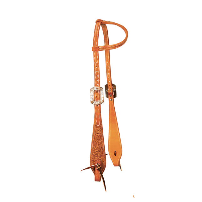 PC Headstall Single Ear Swell Cheek Floral/Natural