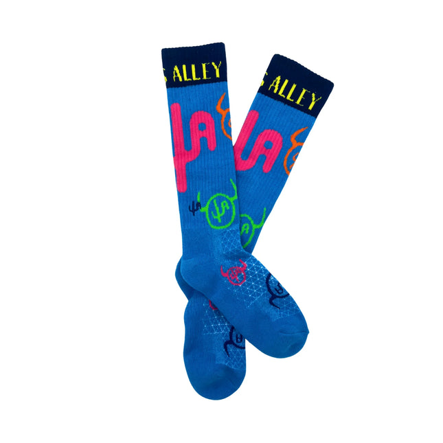 Lucky Chuck Cactus Alley-Moo Cactus Blue Performance Boot Socks