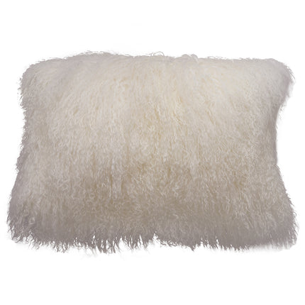 Tibetan Lamb Pillow Lumbar White