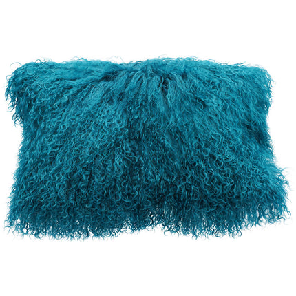 Tibetan Lamb Pillow Lumbar Dark Teal