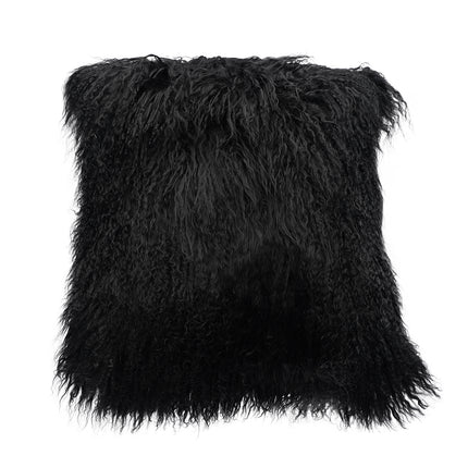 Tibetan Lamb Pillow 20" Black