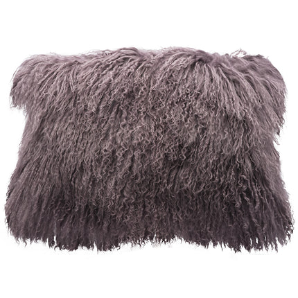 Tibetan Lamb Pillow Lumbar Mauve