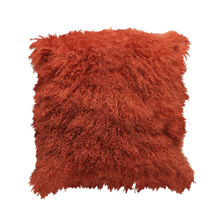 Tibetan Lamb Pillow 20" Rust