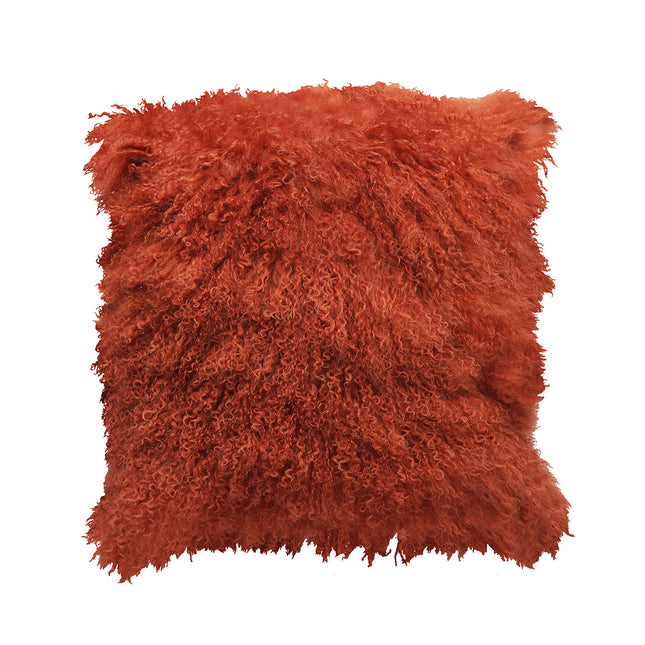 Tibetan Lamb Pillow 20" Rust