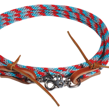 PC Roping Rein Red/Pacific Blue