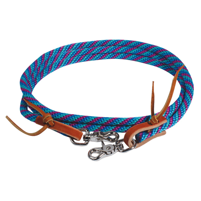 Professional's Choice Braided Roping Rein Teal/Purple