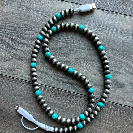 Phone Charger Navajo Pearls and Turquoise