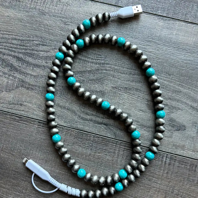 Phone Charger Navajo Pearls and Turquoise