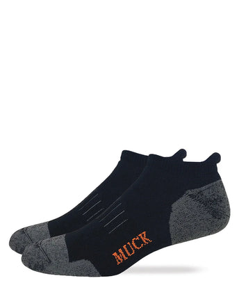 Muck Boot Mens Ultra-Dri® Low Cut Heel Tab Socks 2 Pack Black