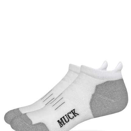 Muck Boot Mens Ultra-Dri® Low Cut Heel Tab Socks 2 Pack White