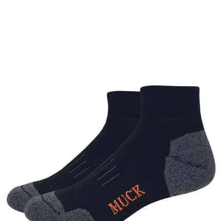 Muck Boot Mens Ultra-Dri® Full Cushion Quarter Socks 2 Pack Black