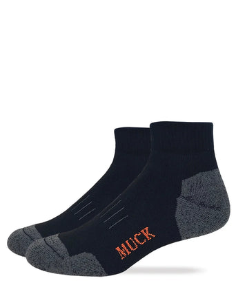 Muck Boot Mens Ultra-Dri® Full Cushion Quarter Socks 2 Pack Black