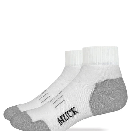 Muck Boot Mens Ultra-Dri® Full Cushion Quarter Socks 2 Pack White