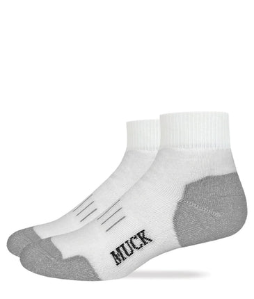 Muck Boot Mens Ultra-Dri® Full Cushion Quarter Socks 2 Pack White