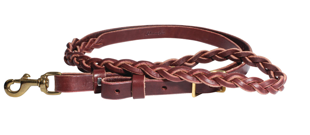Professional's Choice 3-Plait Roping Reins Burgundy