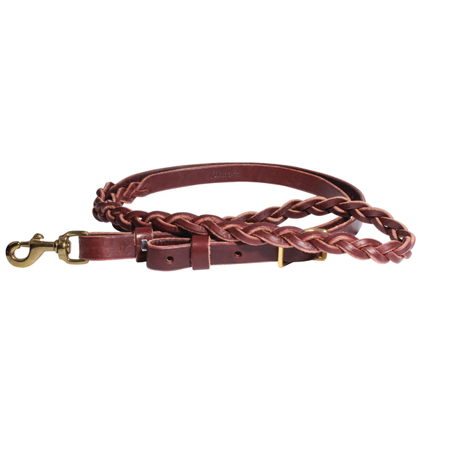 Professional's Choice 3-Plait Roping Reins Burgundy