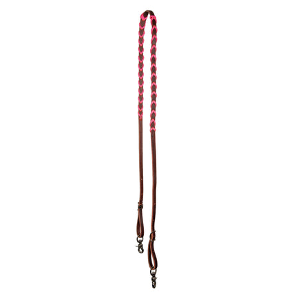 Professional's Choice Pink Laced Rein 1/2" Pony