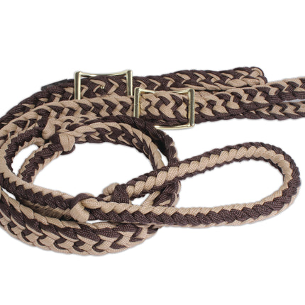 PC Braided Barrel Rein Chocolate/Tan