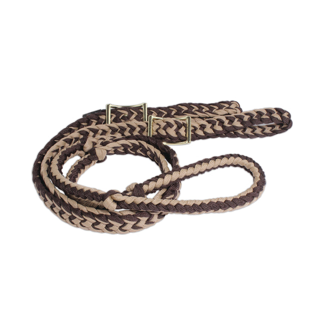Professional's Choice Braided Barrel Rein Chocolate/Tan