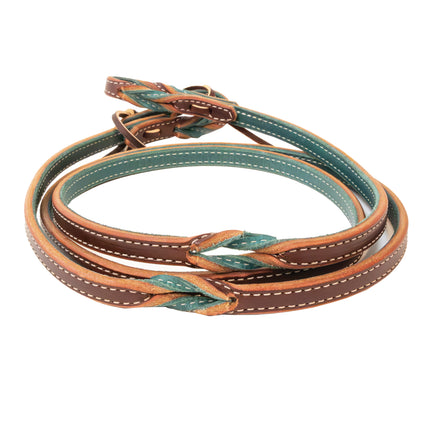 Pony Roping Rein w/ Twist Emerald/Burgundy