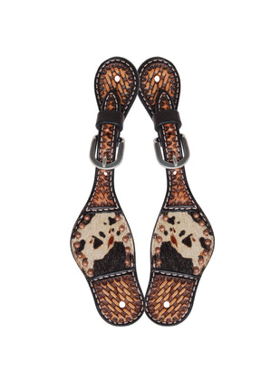 Rafter T Spur Straps Kid Peppered Hide