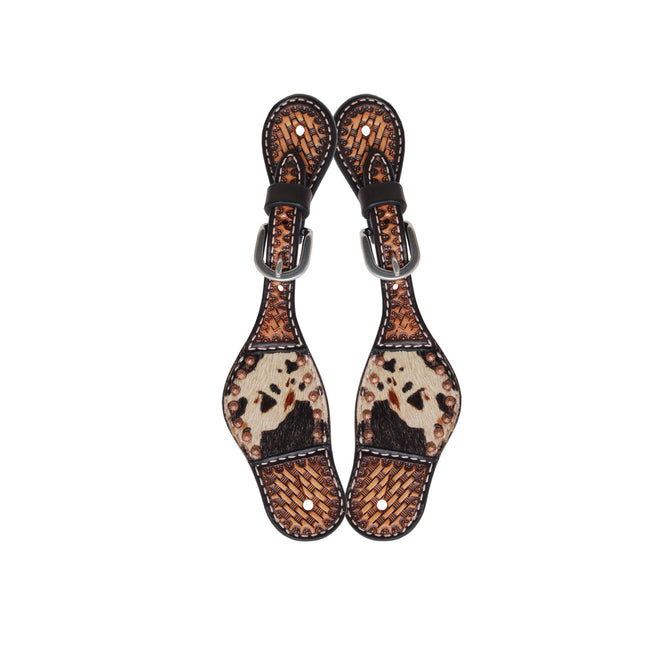 Rafter T Spur Straps Kid Peppered Hide