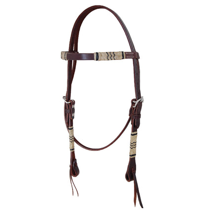 Oxbow Rawhide Braided Chocolate Browband Headstall