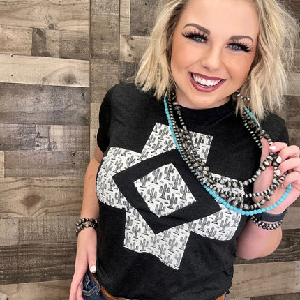 Texas True Tee - Kaci Cactus Cross