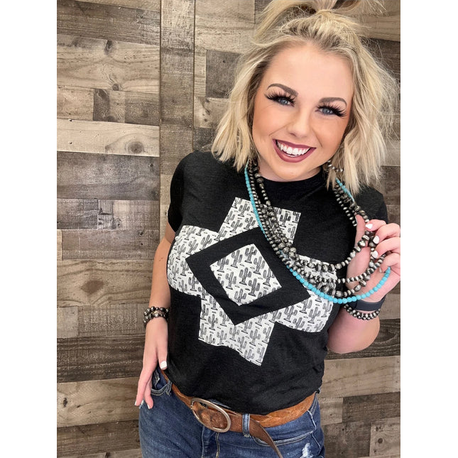 Texas True Tee - Kaci Cactus Cross