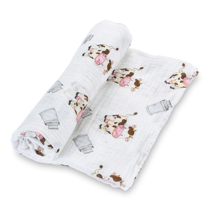 Cow Goes Moo Western Muslin Swaddle Blankets