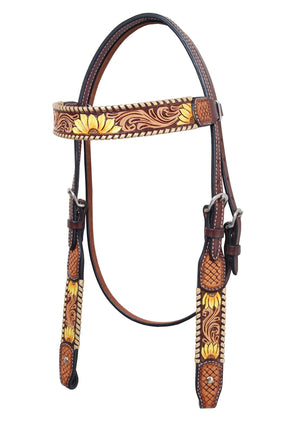 Rafter T Headstall Browband Sunflower