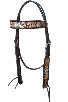 Rafter T Headstall Browband Daisy Collection