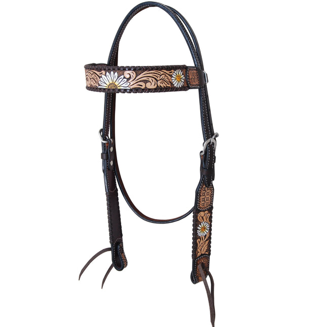 Rafter T Headstall Browband Daisy Collection