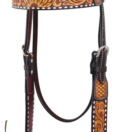 Rafter T Floral & Sunflower Headstall Browband