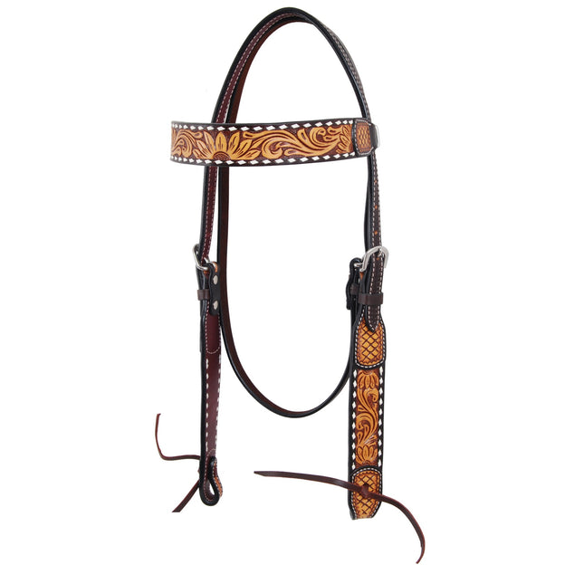Rafter T Floral & Sunflower Headstall Browband