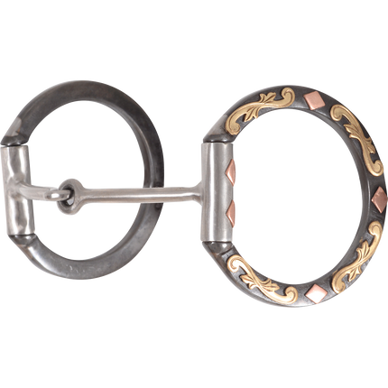 Cervi Diamond Dee Ring Floral Smooth Snaffle