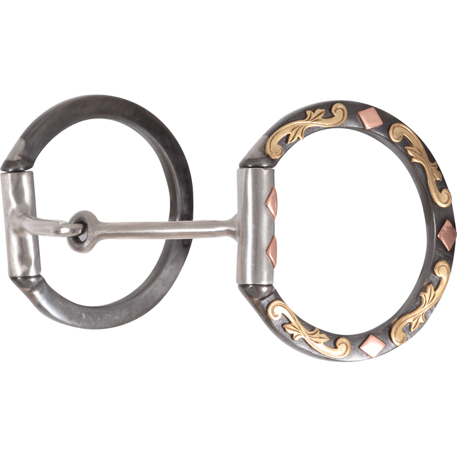 Cervi Diamond Dee Ring Floral Smooth Snaffle