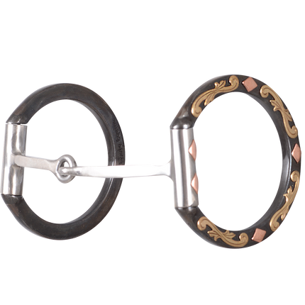 *Cervi Diamond Dee Ring Floral Square Snaffle